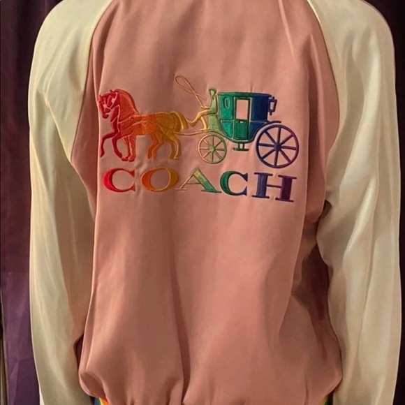 ⚡️H🌈P⚡️COACHSouvenir Rainbow Jacket Pearl Pink Medium - Picture 2 of 10